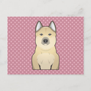 Norwegischer Buhund-Cartoon Postkarte