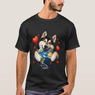 Norwegischer Buhund Hund Erdtags Umarmung Liebe Be T-Shirt