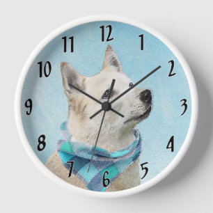 Norwegischer Buhund-Malerei - Süße Original-Hunde- Uhr