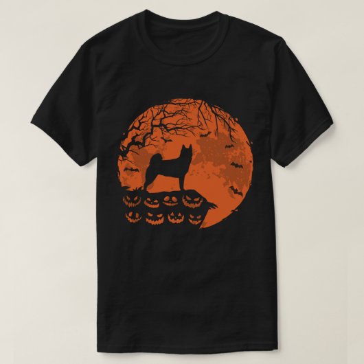 Norwegischer Buhund und MondHalloween Hund Lover G T-Shirt (Design vorne)