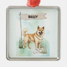Norwegischer Buhund Wasserfarben personalisierter
