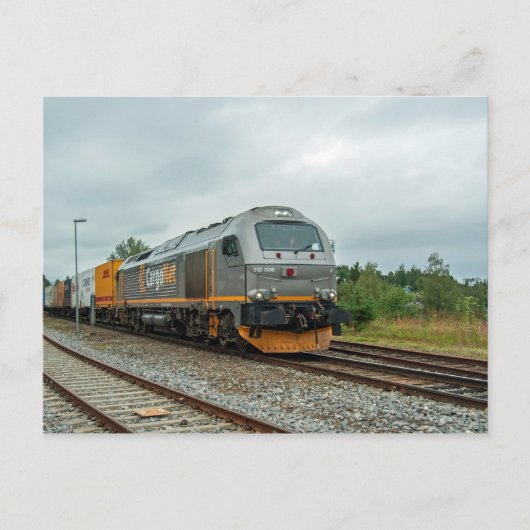Norwegischer Diesel-Containerzug Postkarte (Vorderseite)