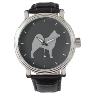 Norwegischer Elchhund Silhouette Armbanduhr