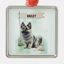 Norwegischer Elchhund Wasserfarbe Personalisierter