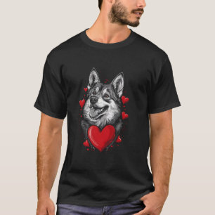 Norwegischer Elchhund zum Valentinstag T-Shirt