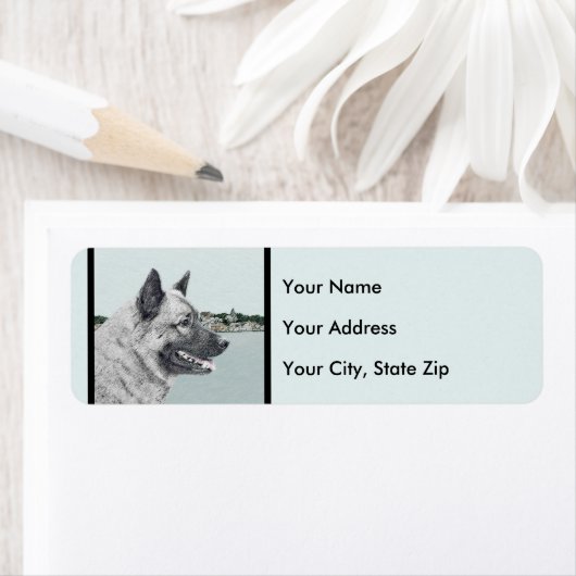 Norwegischer Elkhound bei Village Painting - Hunde (Insitu)