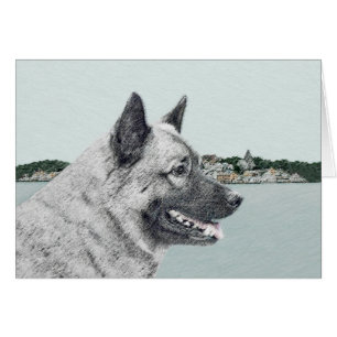 Norwegischer Elkhound bei Village Painting - Hunde