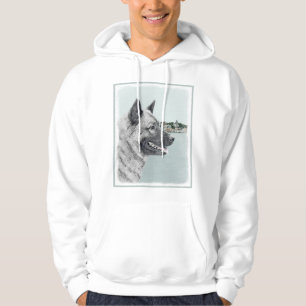 Norwegischer Elkhound bei Village Painting - Hunde Hoodie