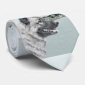 Norwegischer Elkhound bei Village Painting - Hunde Krawatte (Gerollt)