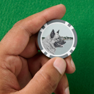 Norwegischer Elkhound bei Village Painting - Hunde Pokerchips