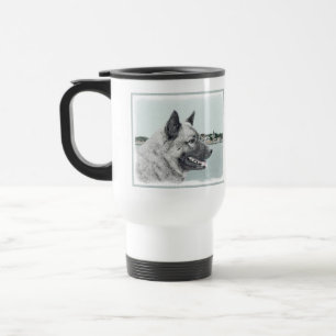 Norwegischer Elkhound bei Village Painting - Hunde Reisebecher