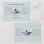 Norwegischer Elkhound bei Village Painting - Hunde Visitenkarte (Vorne/Hinten)