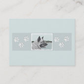 Norwegischer Elkhound bei Village Painting - Hunde Visitenkarte (Rückseite)