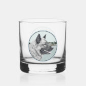 Norwegischer Elkhound bei Village Painting - Hunde Whiskyglas (Rückseite)