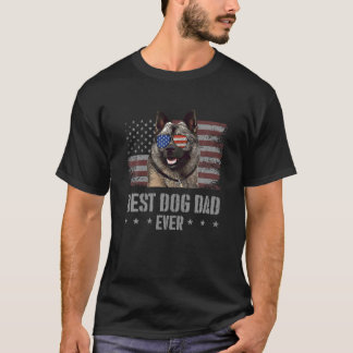 Norwegischer Elkhound Best Dog Vater je Retro USA T-Shirt