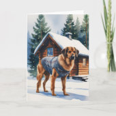 Norwegischer Elkhound Dog Weihnachtsgrüßen Karte (Vorderseite)