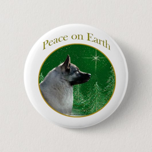 Norwegischer Elkhound-Frieden Button (Vorderseite)