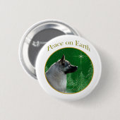 Norwegischer Elkhound-Frieden Button (Vorne & Hinten)