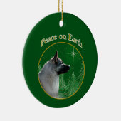 Norwegischer Elkhound-Frieden Keramik Ornament (Rechts)