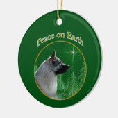 Norwegischer Elkhound-Frieden Keramik Ornament (Links)