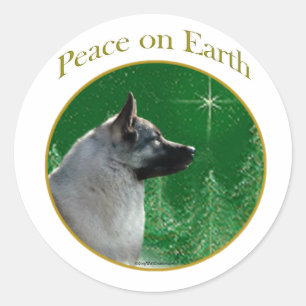 Norwegischer Elkhound-Frieden Runder Aufkleber
