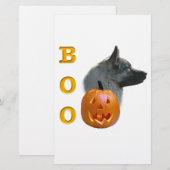 Norwegischer Elkhound Halloween Boo Briefpapier (Vorne/Hinten)