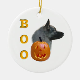 Norwegischer Elkhound Halloween Boo Keramik Ornament