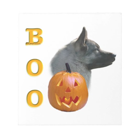 Norwegischer Elkhound Halloween Boo Notizblock (Vorderseite)