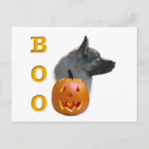 Norwegischer Elkhound Halloween Boo Postkarte