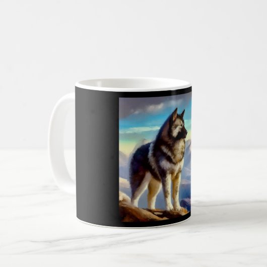 Norwegischer Elkhound Hund Kaffeetasse (Vorderseite Links)