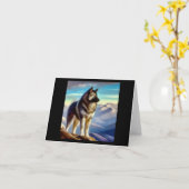 Norwegischer Elkhound Hund Karte (Gelbe Blume)