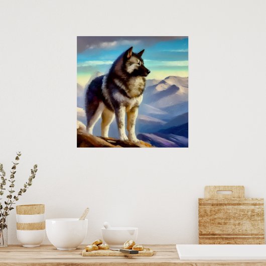 Norwegischer Elkhound Hund Poster (Küche)