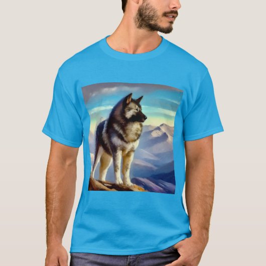 Norwegischer Elkhound Hund T-Shirt (Vorderseite)