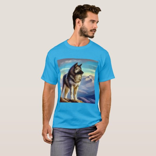 Norwegischer Elkhound Hund T-Shirt (Vorne ganz)