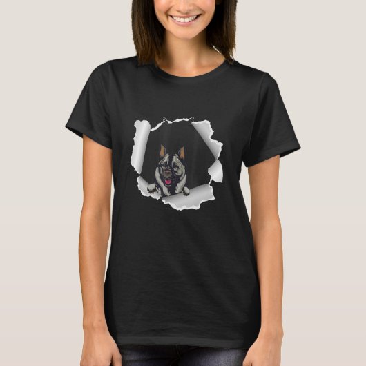 Norwegischer Elkhound Hund zum Vatertag T-Shirt (Vorderseite)