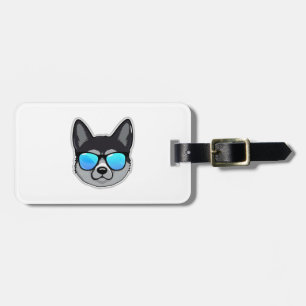 Norwegischer Elkhound in Cooler Sonnenbrille Class Gepäckanhänger