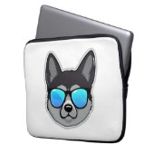 Norwegischer Elkhound in Cooler Sonnenbrille Class Laptopschutzhülle (Vorderseite Links)