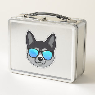 Norwegischer Elkhound in Cooler Sonnenbrille Class Metall Brotdose