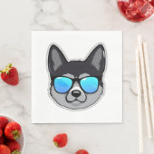 Norwegischer Elkhound in Cooler Sonnenbrille Class Serviette (Beispiel)