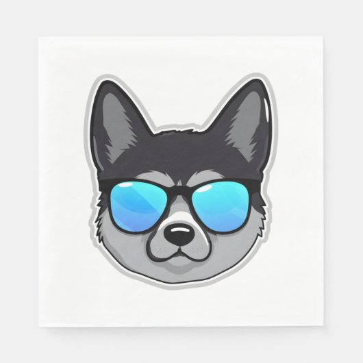Norwegischer Elkhound in Cooler Sonnenbrille Class Serviette (Vorderseite)