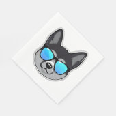 Norwegischer Elkhound in Cooler Sonnenbrille Class Serviette (Ecke)