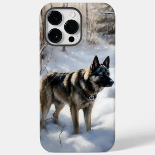 Norwegischer Elkhound lassen es Weihnachten schnei Case-Mate iPhone 14 Pro Max Hülle