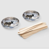 Norwegischer Elkhound lassen es Weihnachten schnei Fächer (Non-assembled)