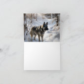 Norwegischer Elkhound lassen es Weihnachten schnei Karte (Innenseite)