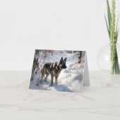 Norwegischer Elkhound lassen es Weihnachten schnei Karte (Vorderseite)