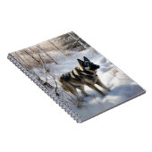 Norwegischer Elkhound lassen es Weihnachten schnei Notizblock (Rechte Seite)