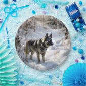 Norwegischer Elkhound lassen es Weihnachten schnei Pappteller (Party)