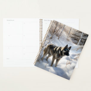 Norwegischer Elkhound lassen es Weihnachten schnei Planer