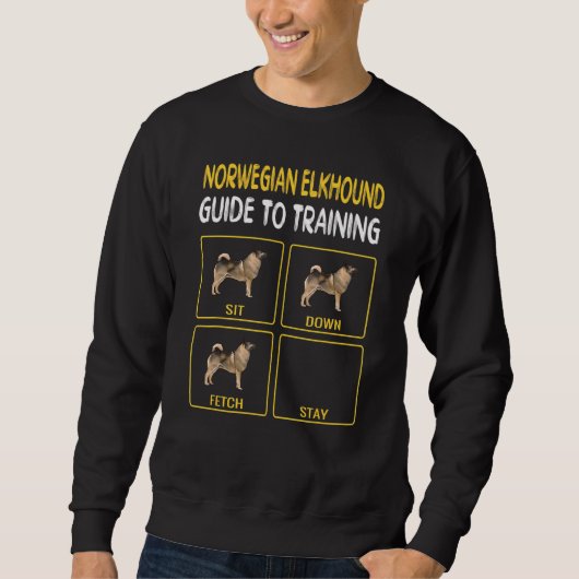 Norwegischer Elkhound-Leitfaden für das Training v Sweatshirt (Vorderseite)