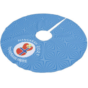Norwegischer Engel Hanukkah-Flagge Personalisiert Polyester Weihnachtsbaumdecke